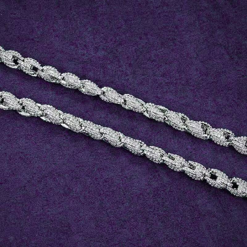 8MM Hip Hop GRA Iced Out Bling VVS D Color Moissanite 925 Sterling Silver Pass Diamond Tester Cuban Rope Chain for Men
