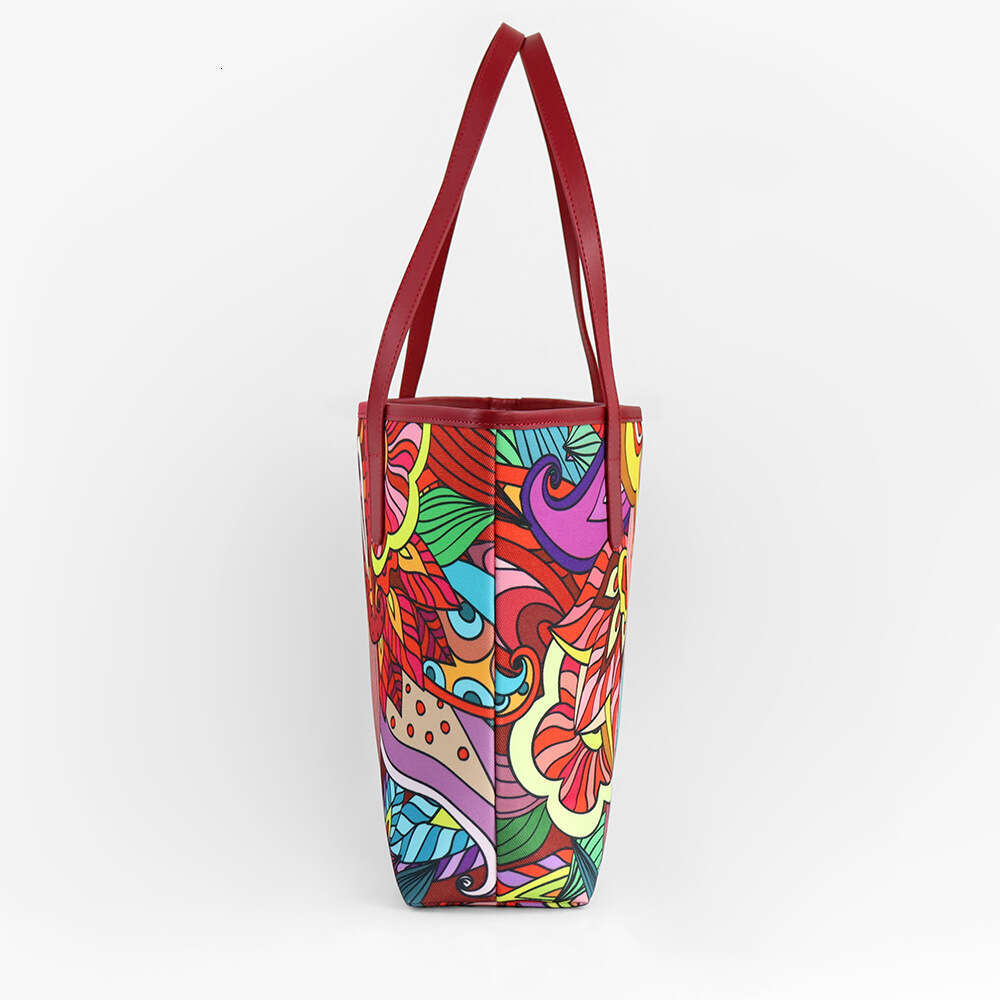 Simple Print Handbag for Women, Large Capacity Fashion Canvas Versatile Underarm Bag, Commuter Tote Bag