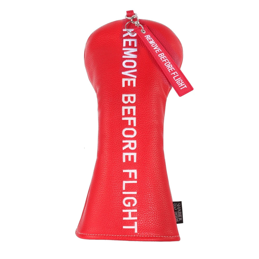 Red Before Flight Synthetic Leather Golf Headcover Square Large Mallet Blade Putter 460CC Driver covers 250906