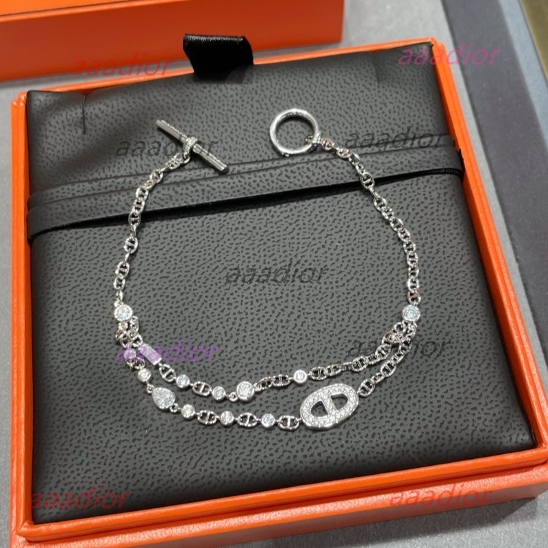 H bracelets womens Designer bracelets for woman luxurious Bangle bracelet jewelry fashionable classic style V gold pignose bracelets simple niche wristband 93VC