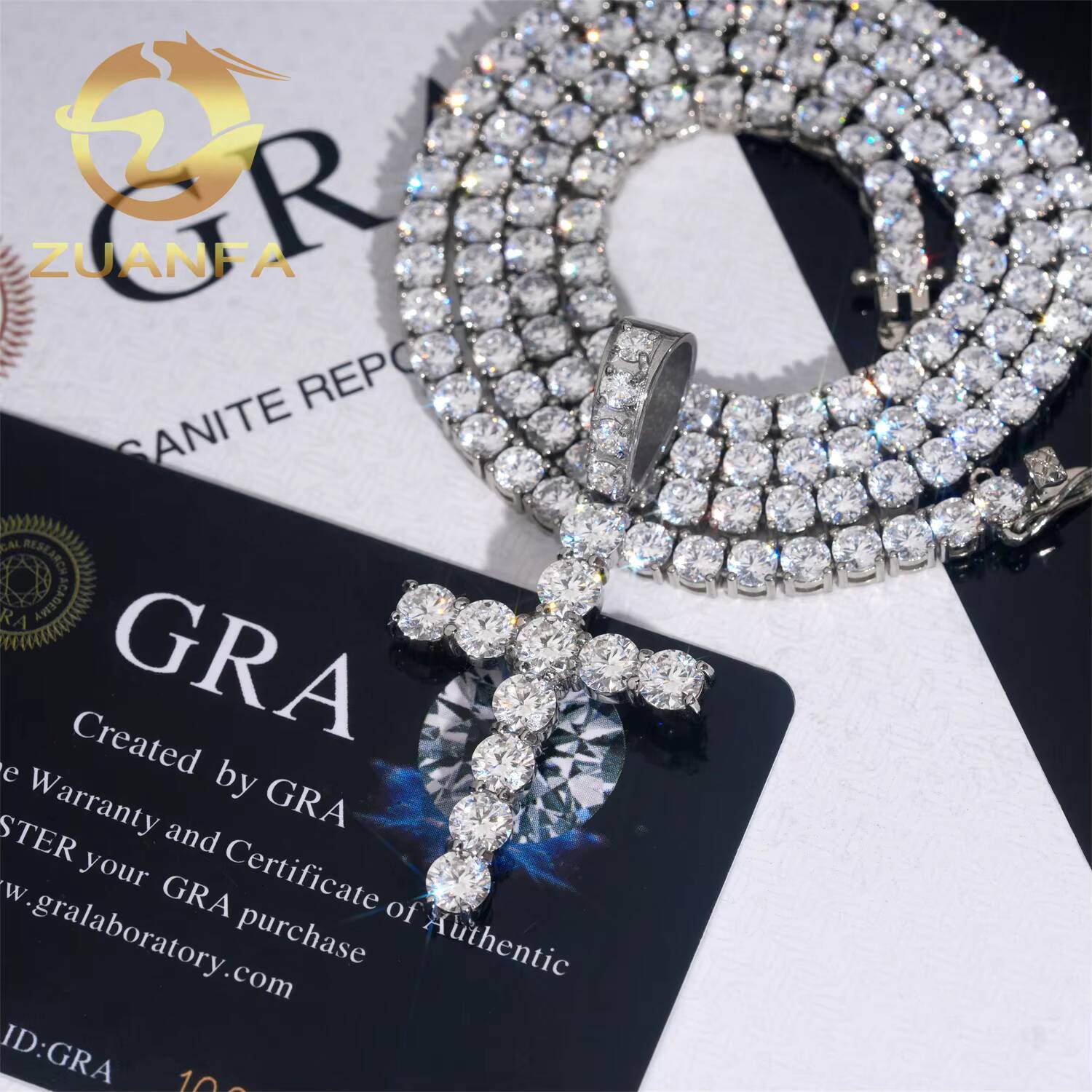 Ready to Ship 316 Stainless Steel Moissanite Cross Pendant Hip Hop Jewelry Iced Out Pendant Sterling Silver 925 CrossPendant