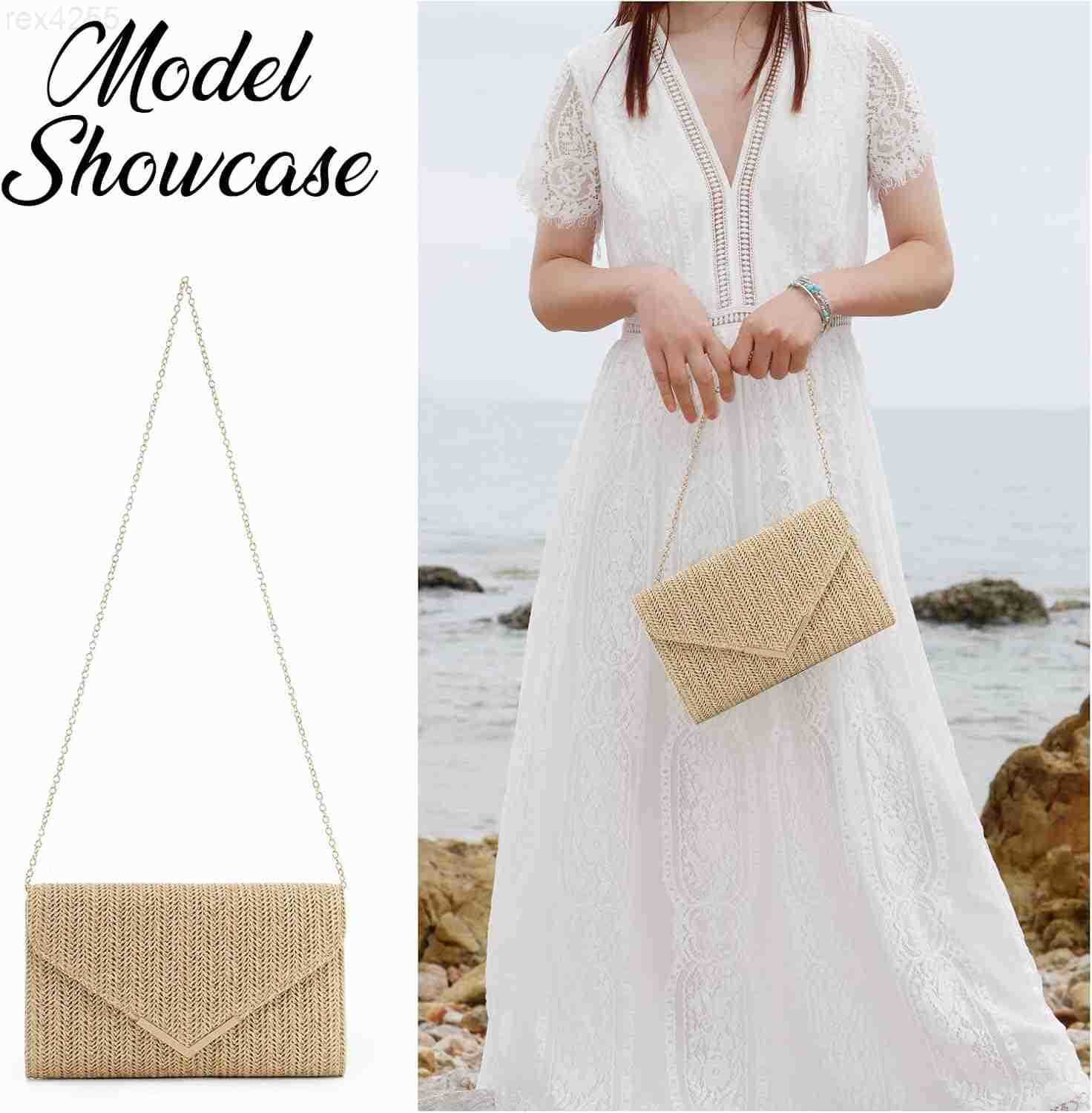 Straw Clutch Purse Raffia Rattan Summer Evening Bag Woven Beach Handbags for Women Wedding Vacation Travel Party 2025W250906