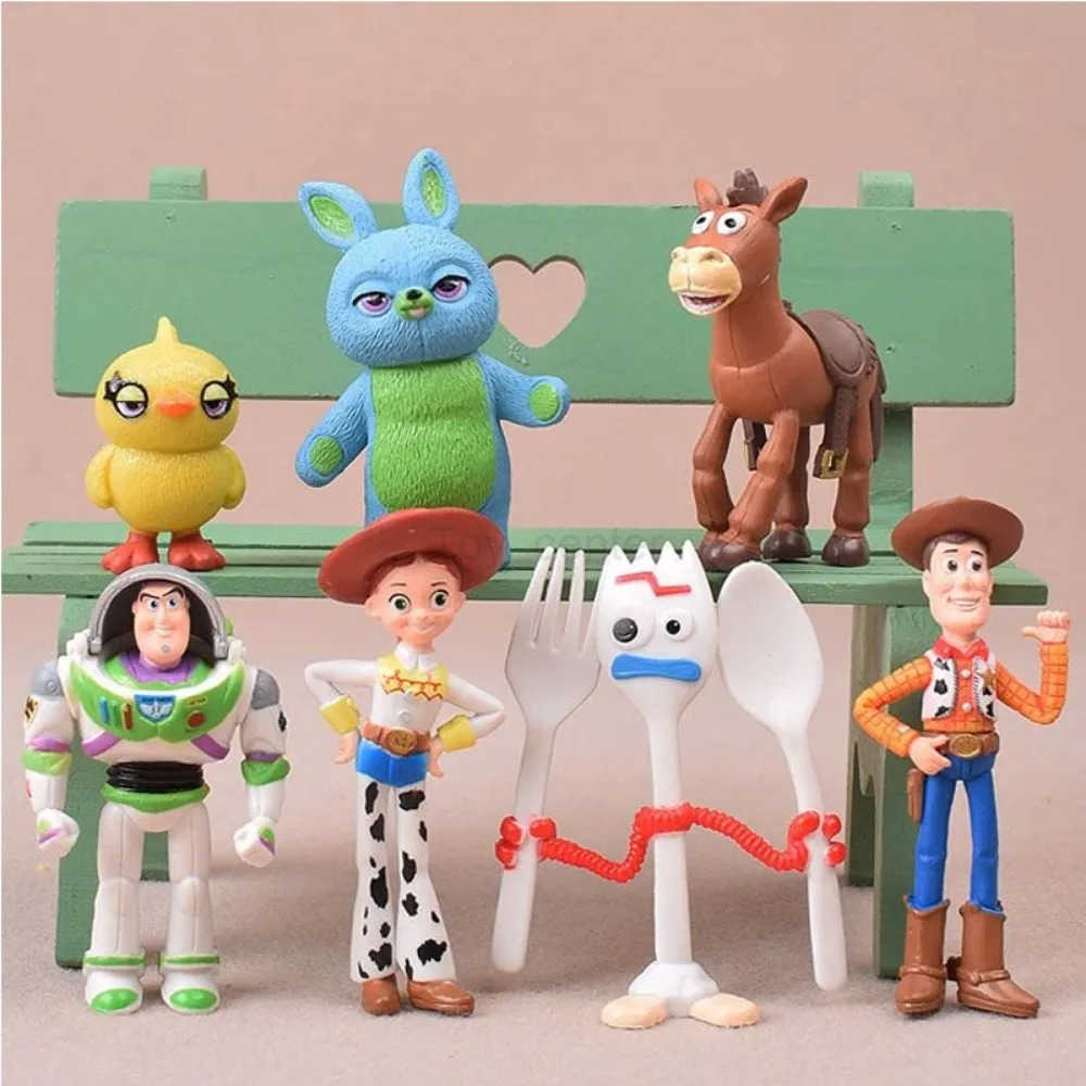 Disney Toy Story Anime Toys Woody Jessie Buzz Lightyear Forky Figures Model Doll Desktop Cake Decoration For Childrens Gift H250906
