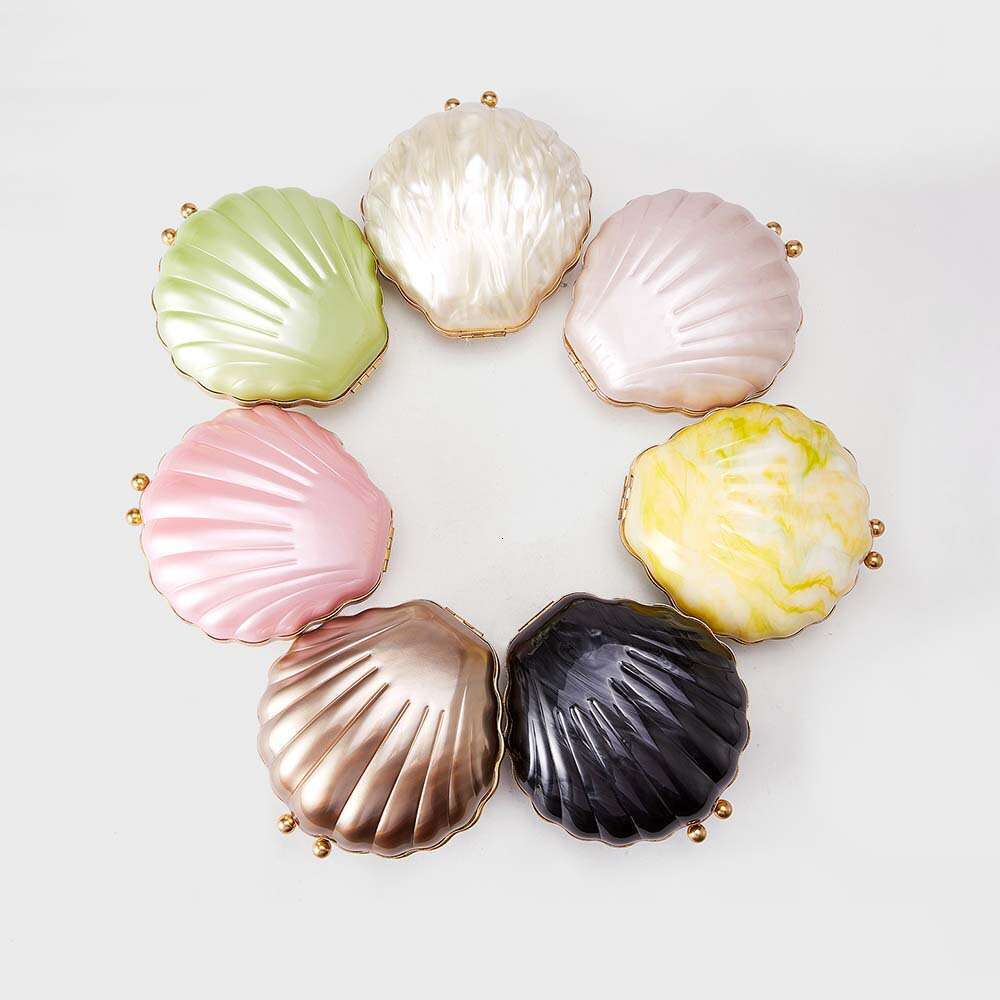 Women's New Fashion Shell Pearl Acrylic Bag Single Shoulder Crossbody Party Clutch
