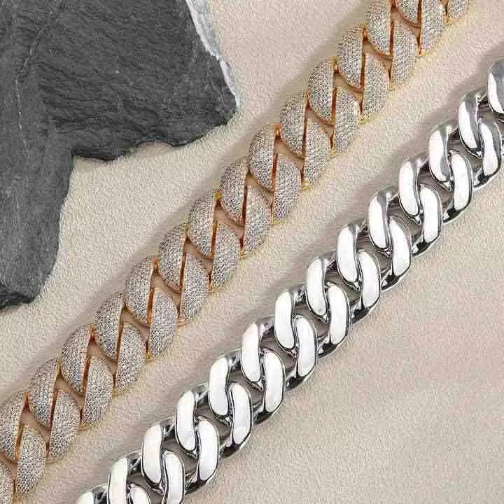 VOAINO Custom 14K 18k Gold 21mm 6 Rows Hip Hop Iced Out Diamond Necklace Cuban Link Chain for Men Women