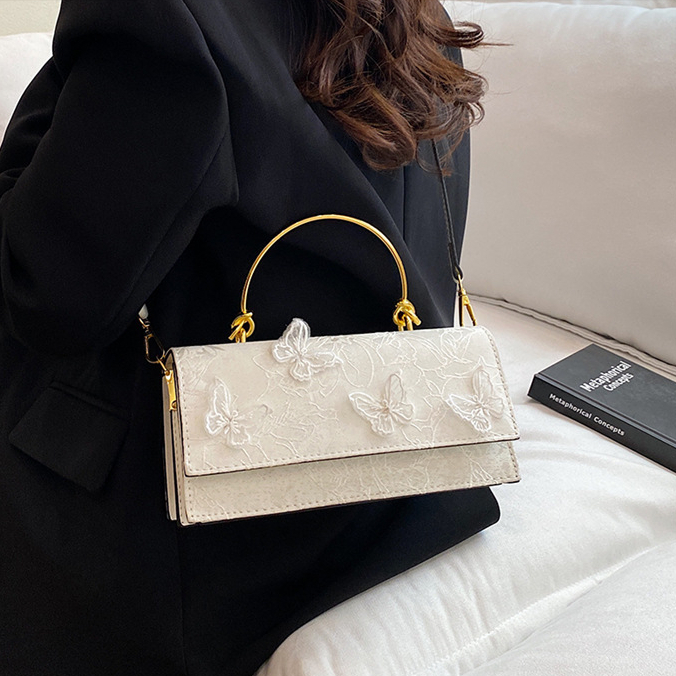 2025 new collection Women's Shoulder Bag New Niche Butterfly Flower Small Square Bag Fashion Chain Women's Crossbody Bag Autumn New Designer