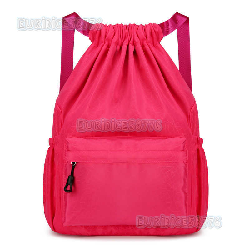 New Womens Drawstring Backpack Solid Color Dark Pattern Drawstring Bag Large Capacity Bucket Bag Gym Bag H250906