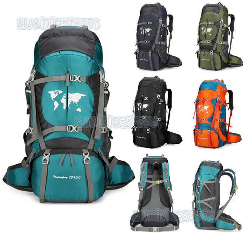 75l Large Capacity Mountaineering Bag Oxford Cloth Outdoor Hiking Backpack Travel Camping Frame Backpack H250906