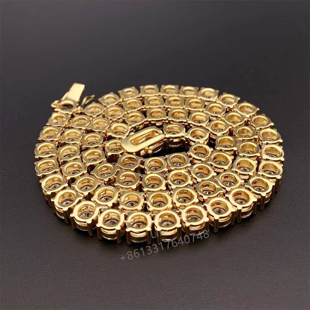 Hot Sale Fashion Jewelry Wholesale Price Iced Out 3mm 4mm 5mm 5a Moissanite Tennis Chain Brass Chain