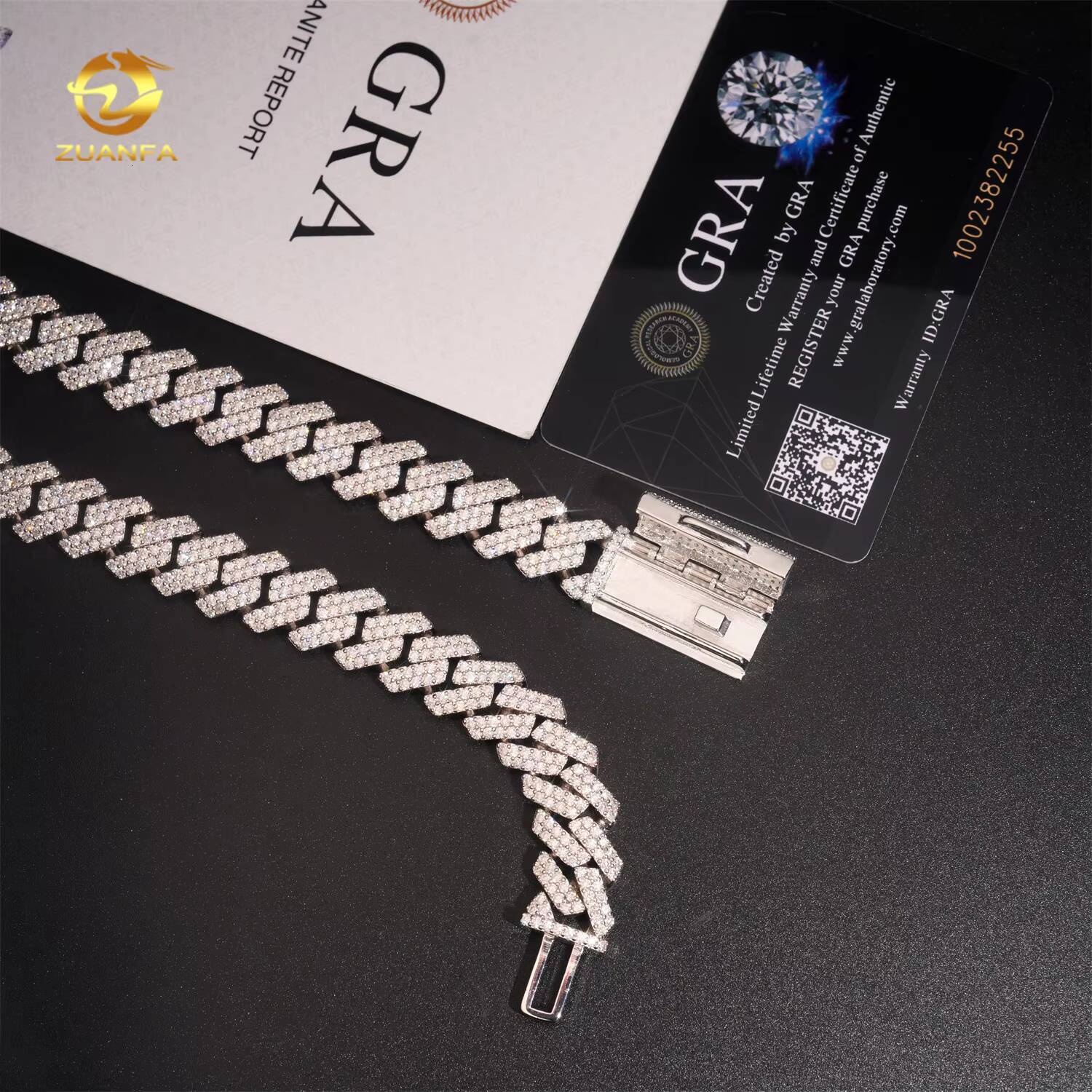 Instock 13mm 2 Row Cuban Link Moissanite Hip Hop Jewelry 925 Silver Iced Out Cuban Link Chain Moissanite Pass Diamond Tester