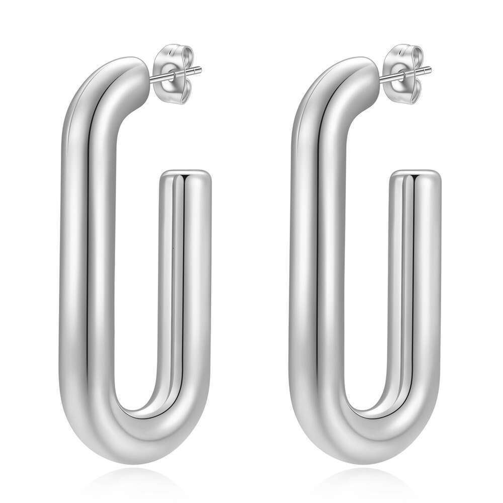 DHpet 2025 Winter: Women's European - American Ins - style Stainless - steel U - shaped Open - end Earrings