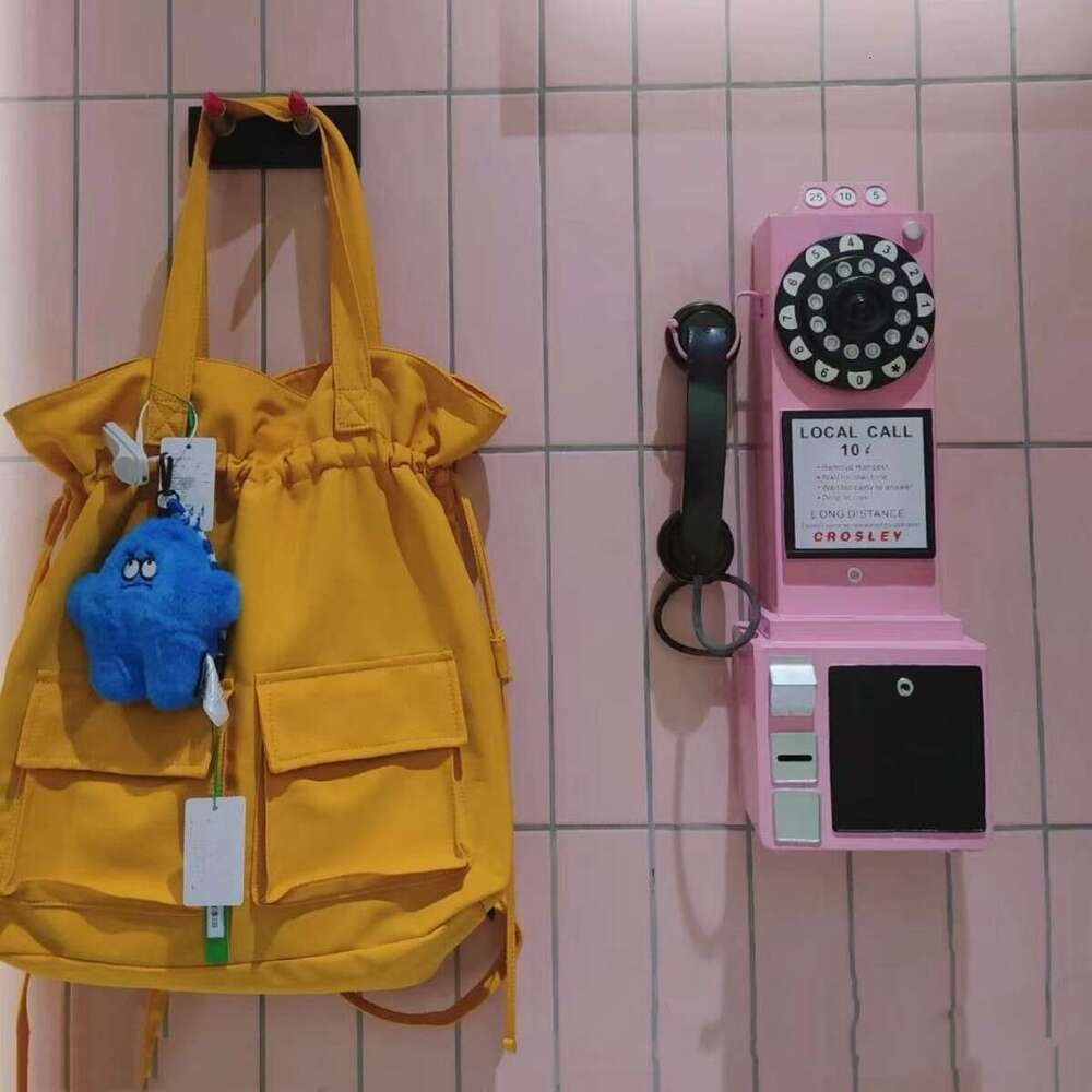 Single Double Shoulder Large Capacity Multifunctional Adjustable Dopamine Color Casual Drawstring Women's Bag