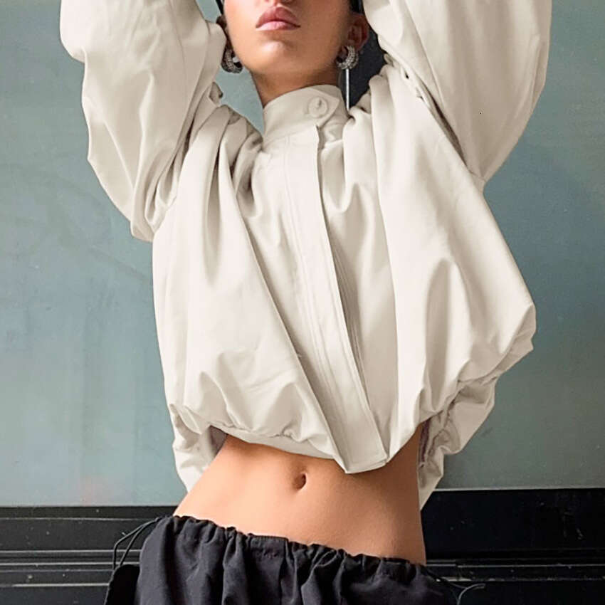 Autumn Winter New High-End Stand Collar Puff Sleeve Jacket For Women, Stylish And Casual Design, Commuting B3