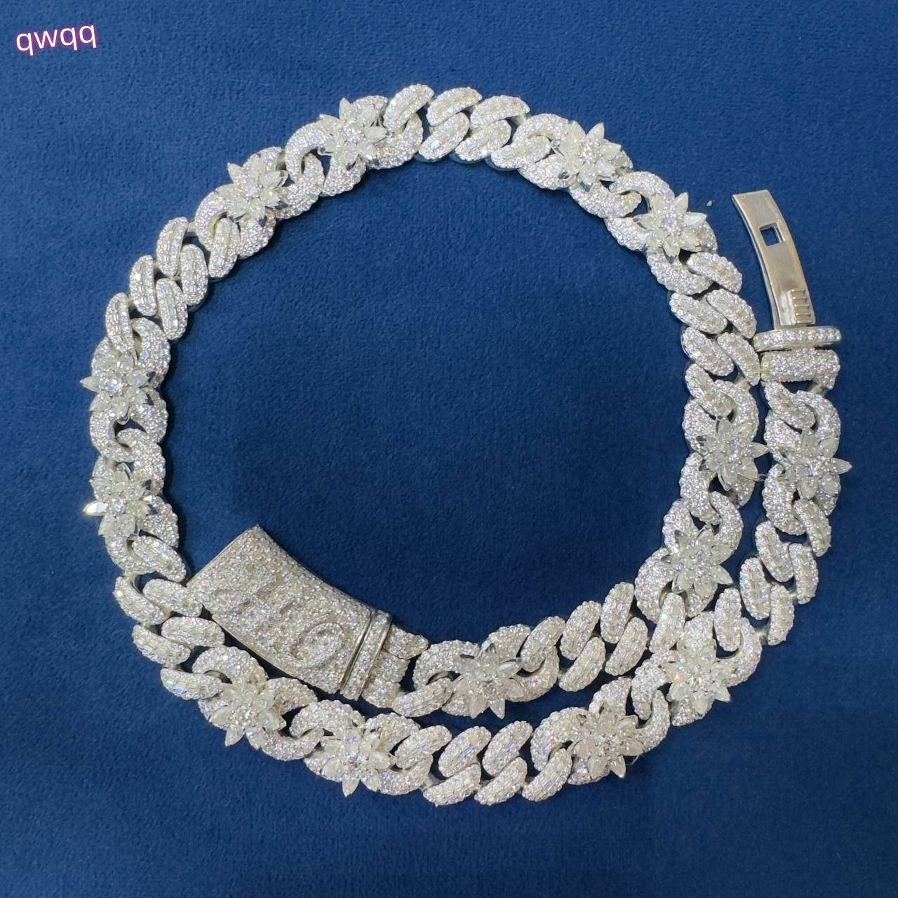 Hot Sale Iced Out Moissanite Diamond Cuban Chain Necklace for Daily or Party Wear Available at Factory Price from India