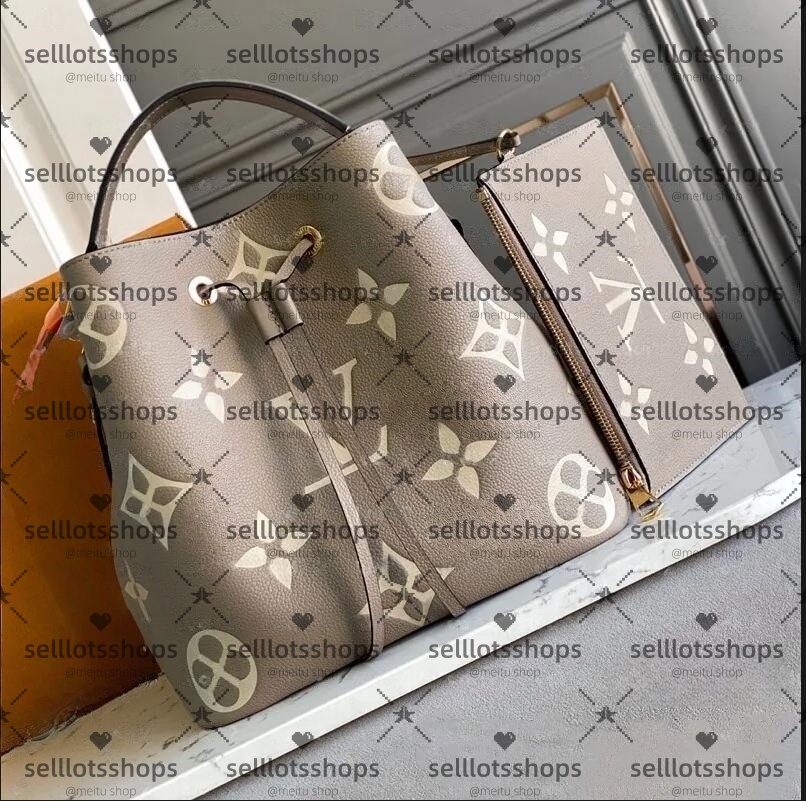 10A designer handbag NEONOE Bucket bag Womens crossbody shoulder bag mirror quality Luxury bag leather 2PCs with Coin Purse travel ultimate tote