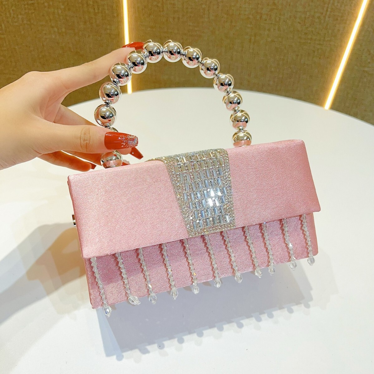 2025 new collection Inlaid Rhinestone Sequin Small Square Bag Banquet Women's Crossbody Bag Banquet Bag Autumn Women's Shoulder Bag Handbag 