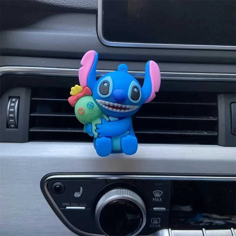 Disney Stitch Car Perfume holder Car Decorate Stitch Anime figure Cartoon Car Perfume Clip Fragrance DiffuserI kid toy gifts H250906