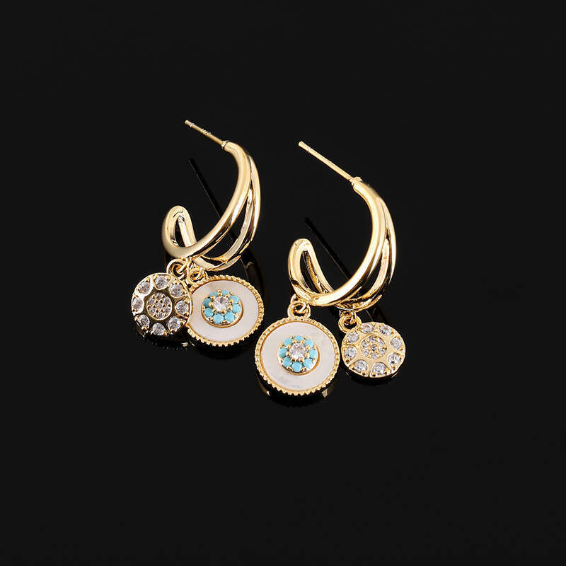 DHpet Light Ocean Heart Non-Pierced Mosquito Coil Ear Clip Hoop Gentle Shell Earrings for Women H260202