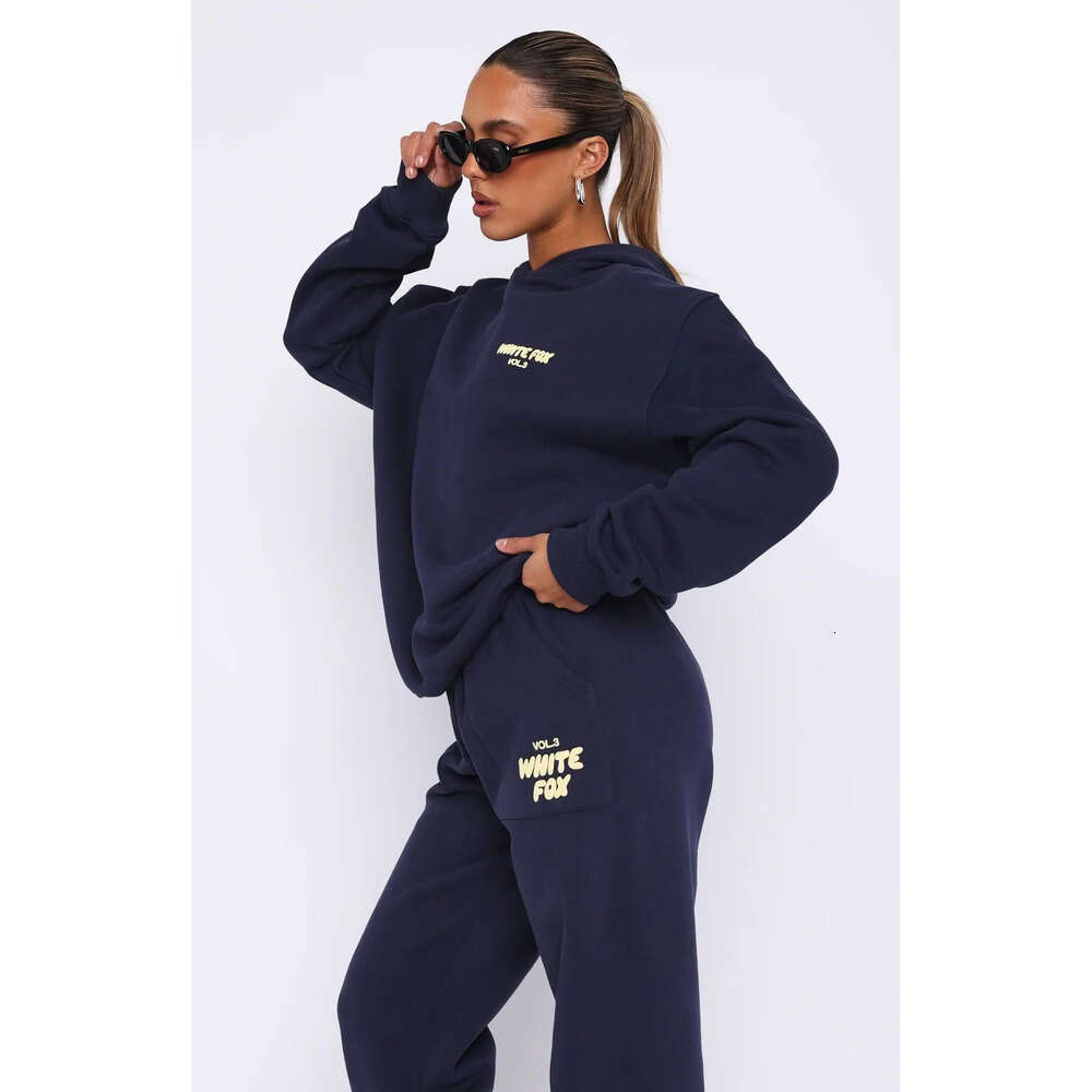 Whitefoxsweatshirt Print Hoodie And Jogger Sweatpants 2 Piece Outfits For Woman Designer Whitefoxset Streetwear Tracksuit Luxury Clothes Sportswear Suit D8c