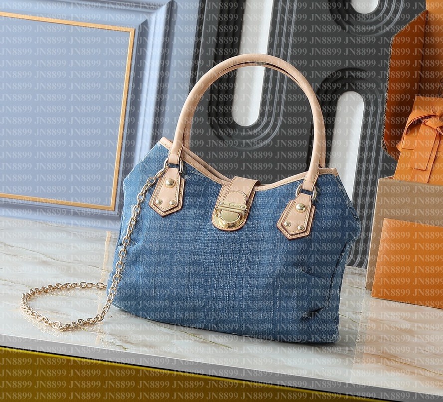 Sacchetto Designer Valle Borse Tote Bot Blu Design In Denim Pacchetto Shopping …