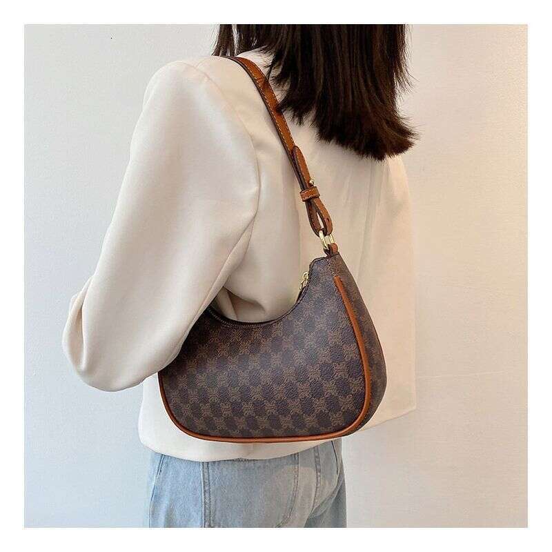 Elegant Ladies' Shoulder Handbag - Sleek Half-Moon Shape