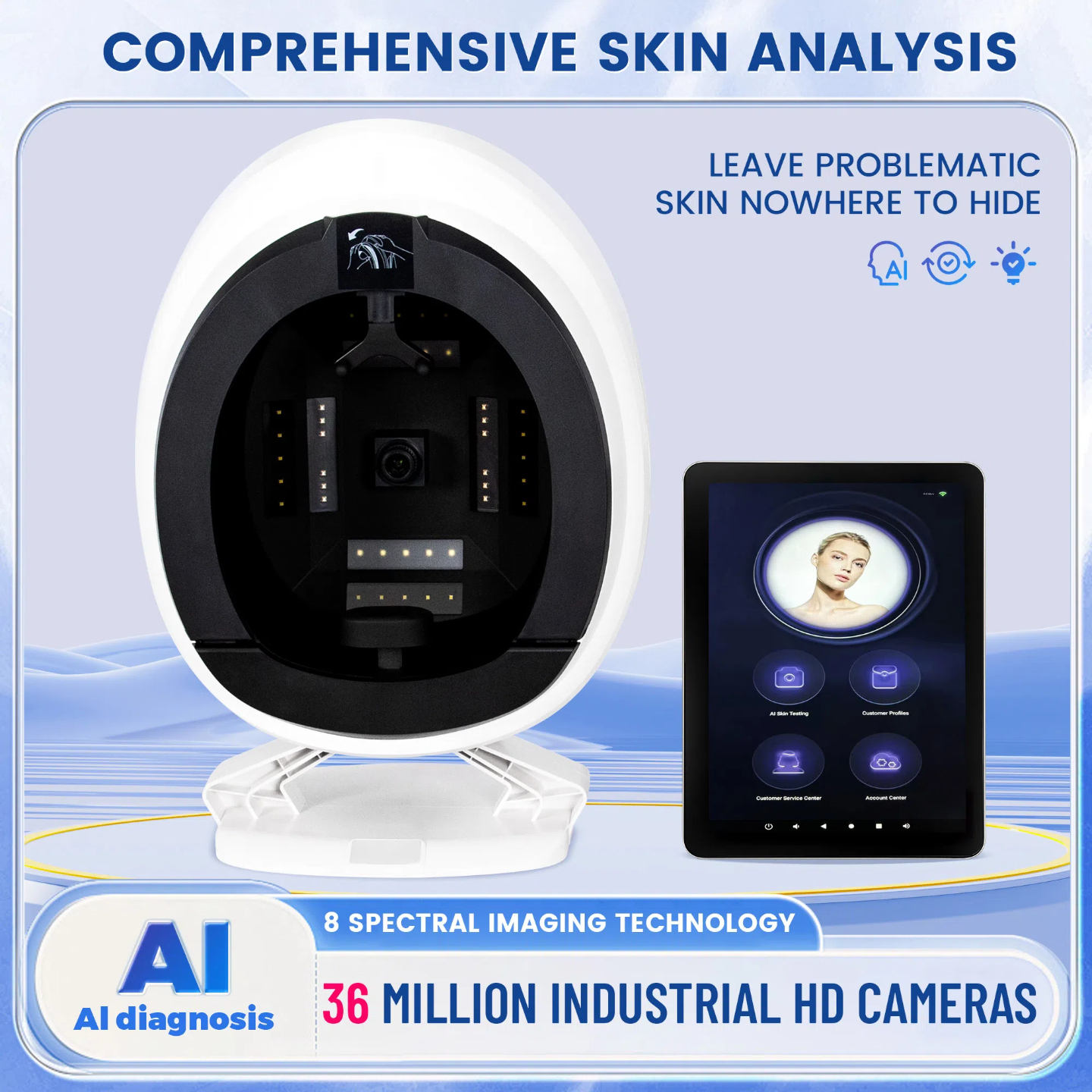 Professional Magic Facial Scanning Skin Analysis Detection Instrument Digital Microscope Skin Moisture Detection Beauty Salon Q1