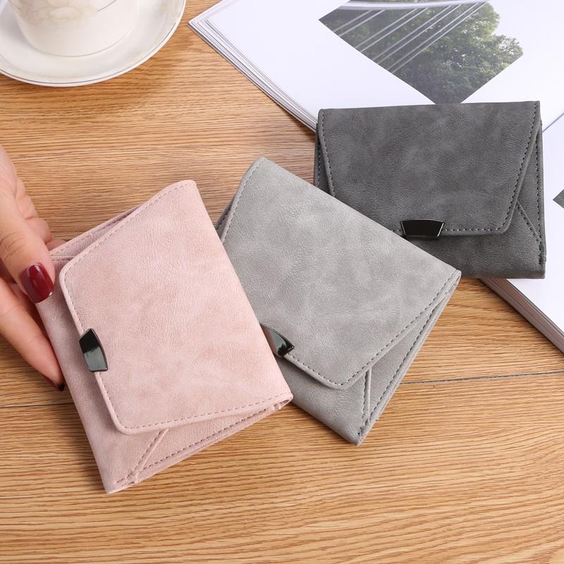 2025 New Korean Style Minimalist Women Wallet Short Foldable Mini Vintage Small Wallet for Students