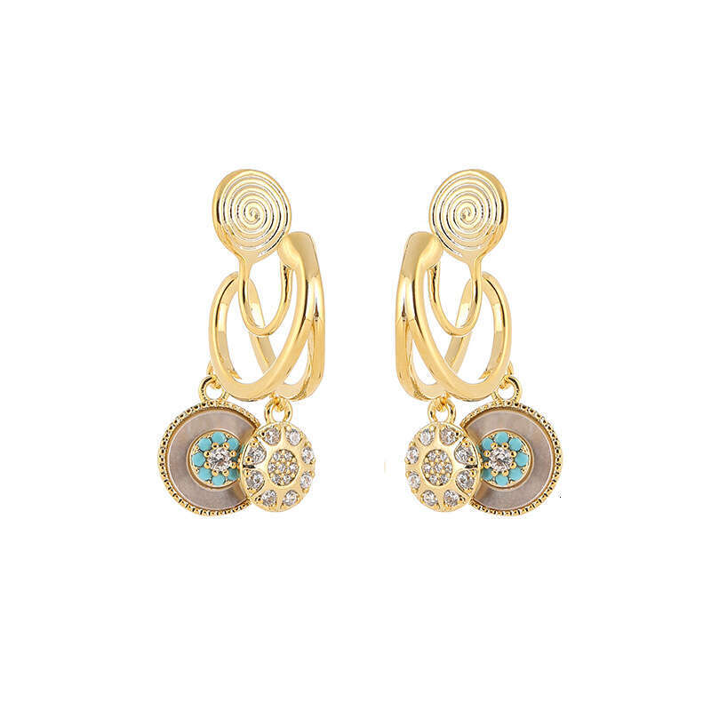 DHpet Light Ocean Heart Non-Pierced Mosquito Coil Ear Clip Hoop Gentle Shell Earrings for Women H260202