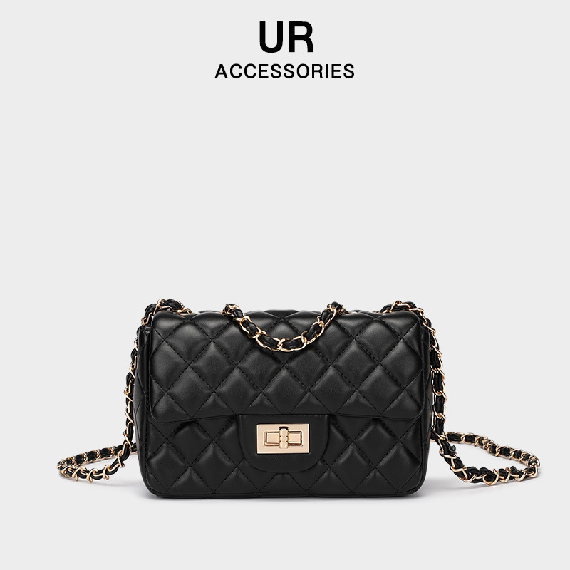 Small Fragrant Style Light Texture, Dia Grid Single Shoulder Square Fat Bag, Women's 2025 New Fashionable Crossbody Chain Bag fashion