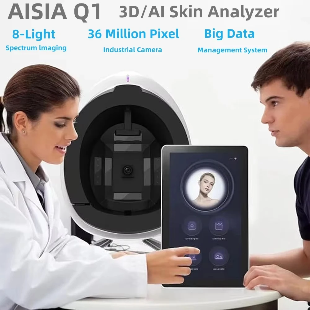AISIA Q1 3D AI Facial Skin Analyzer Detection Skin Problem Diagnosis 8 Spectrum Professional Analysis Beauty Salon Equipment CE