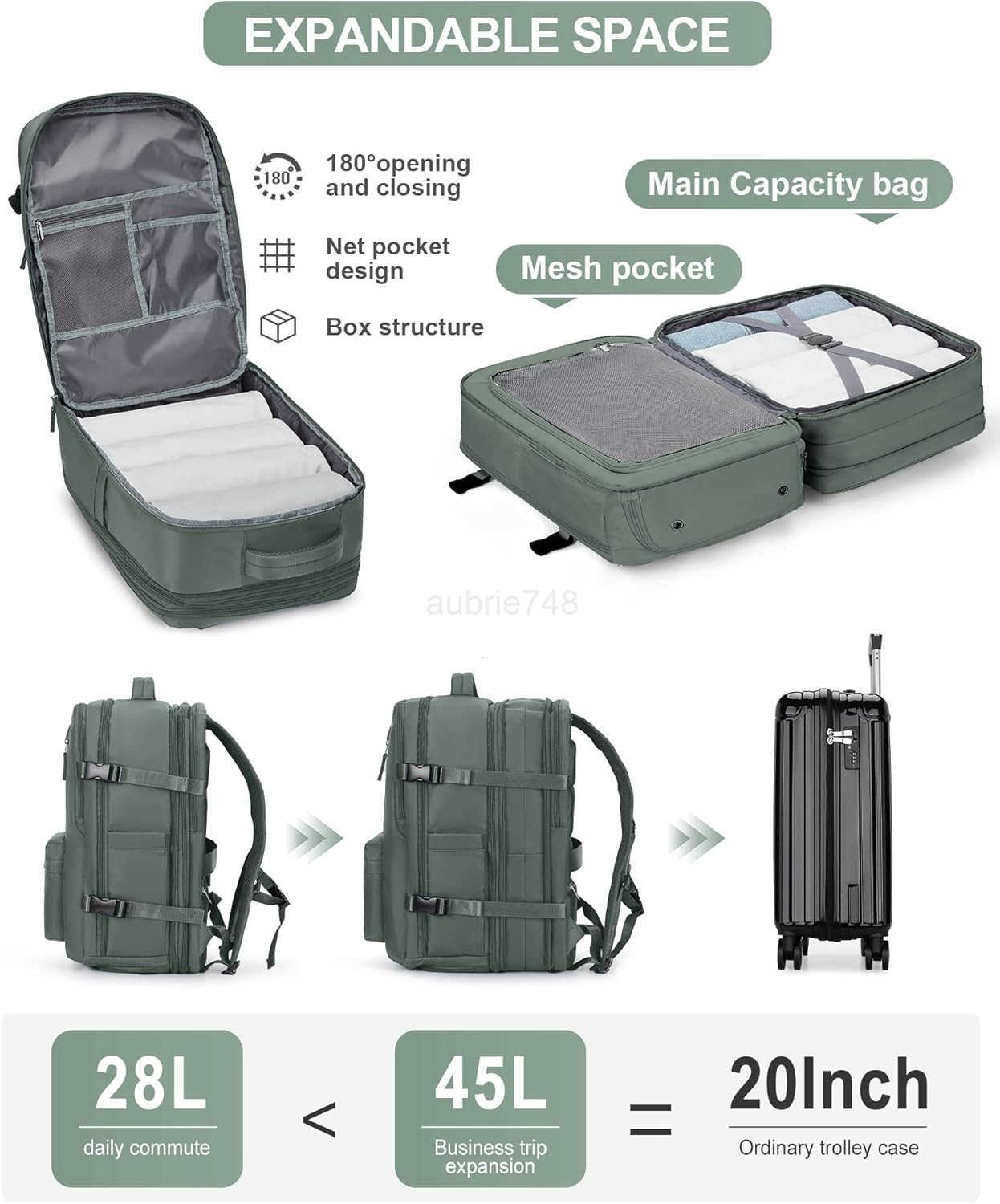 Large Travel Backpack Carry on Flight Approved Laptop Work Business Backpack for Women Men Mochila de ViajeZ250906