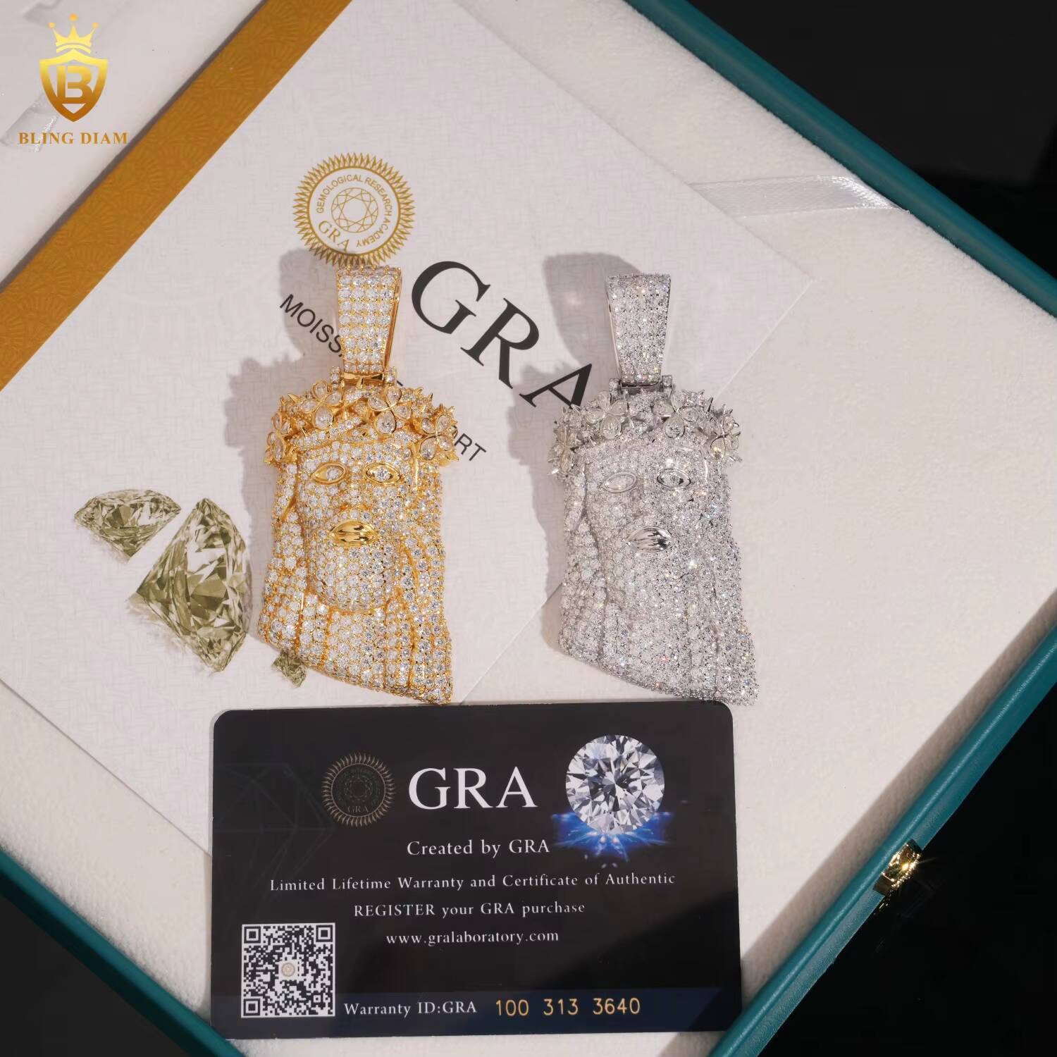 New Arrival Jesus Moissanite Pendant Hip Hop Style 925 Silver Moissanite Pendant Iced Out Jewelry Pass Diamond Tester with GRA