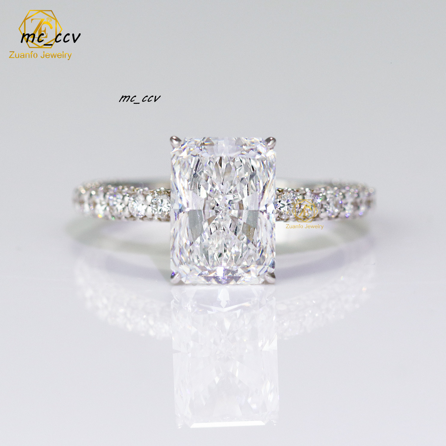 Gia Igi Certified Cvd HPHT Lab Grown Created Diamond Women Ring 14K 18K Solid Gold 3CT Radiant Cut LAB Diamond Engagement Ring