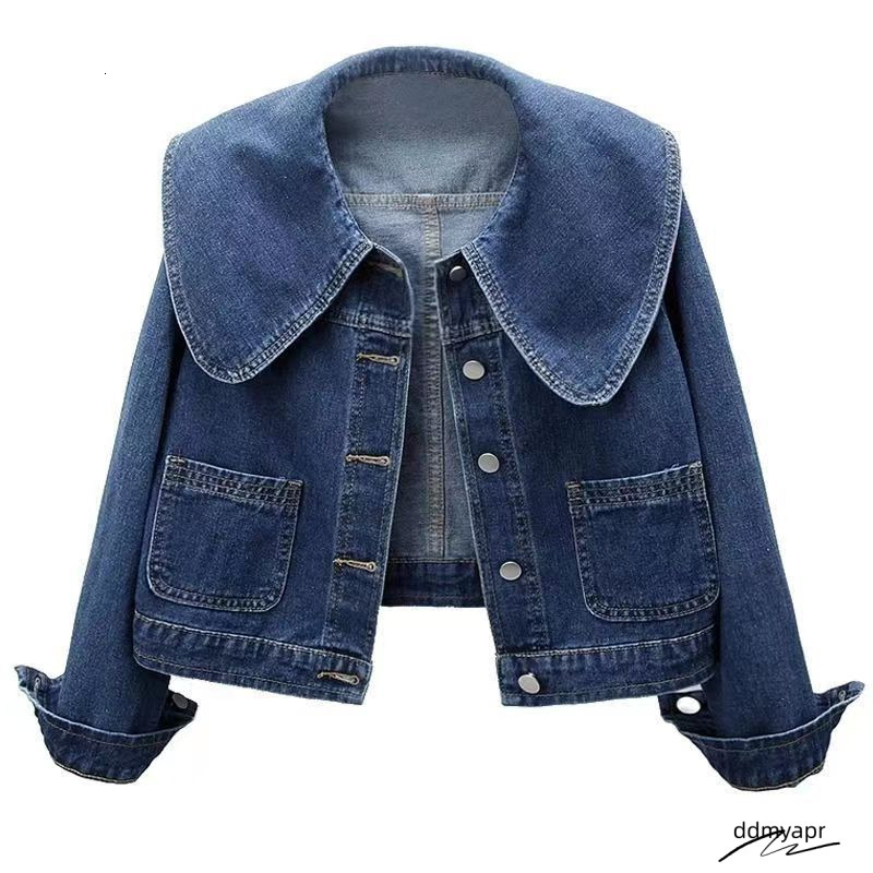 2025 Early Autumn New Women's Vintage High-End Doll-Collar Short Denim Ddmydec Jacket Stylish Youthful Top
