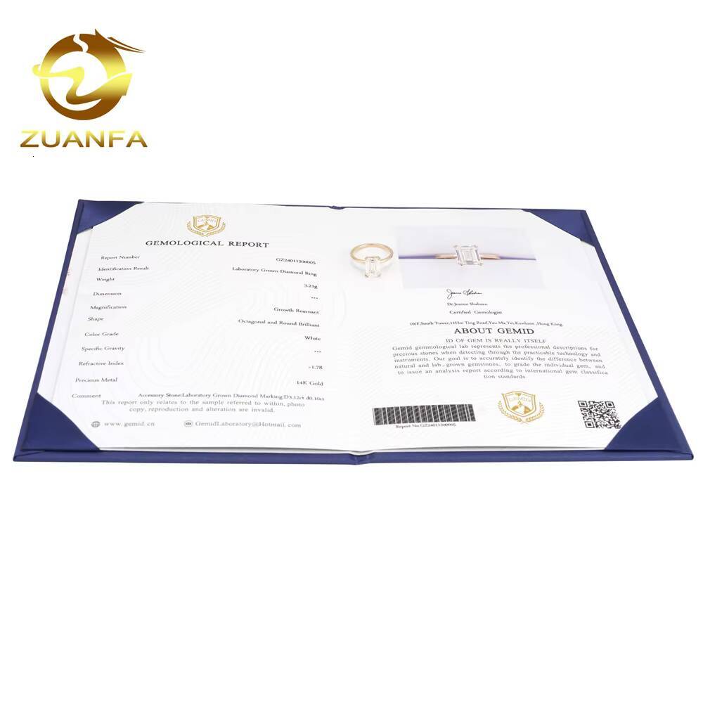 Top Quality Certified Women Wedding Band Fine Jewelry 14K Yellow Gold Emerald Cut Lab Grown Diamond Gold Engagement Ring