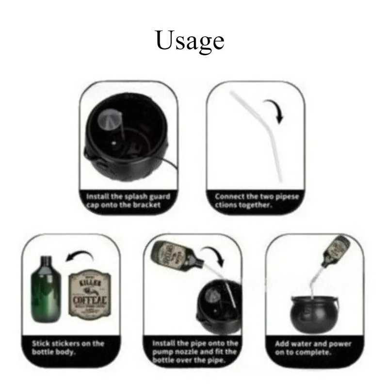 Halloween Black Witch Bowl Magic Float Bottle and Diffuser Horror House Decoration Hocus Pocus Party Scary Props Halloween DecorXJ250906