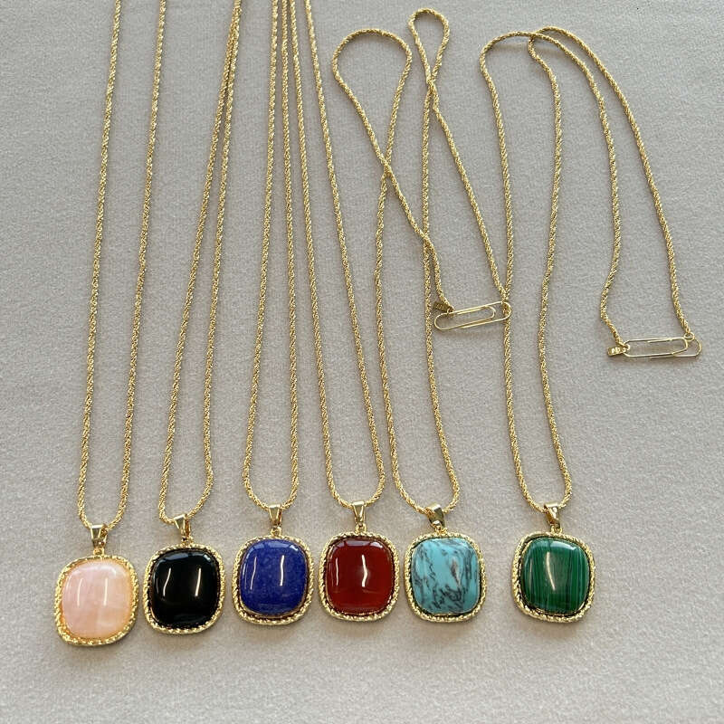 DHpet French Niche Aurel*Bid*an Natural Stone Long Necklace Vintage Style Light High-end Autumn Winter Sweater Chain for Women