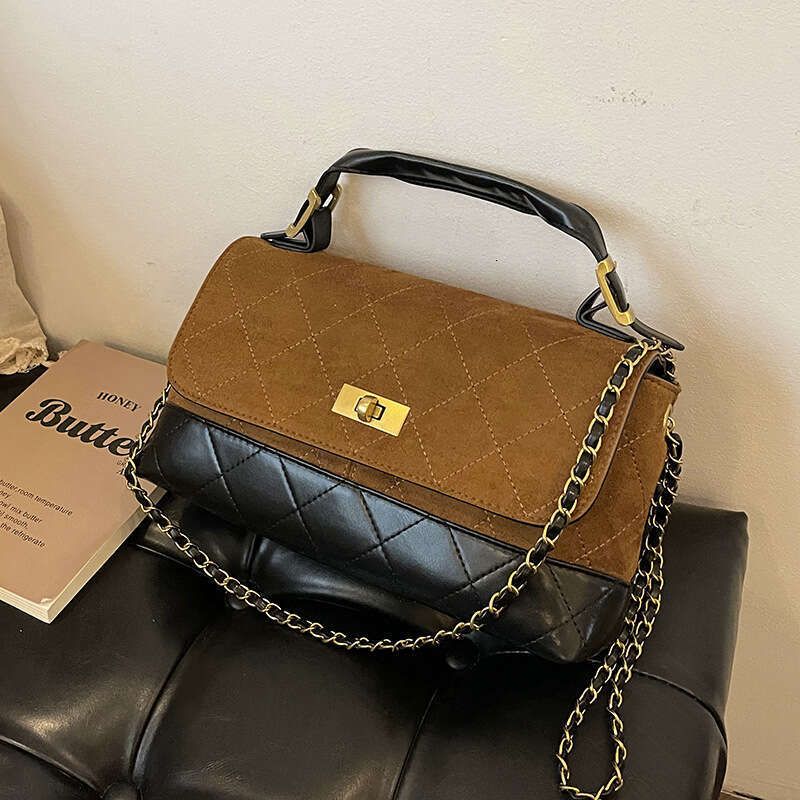 Quilted Embroidery for Women 2025 Autumn Winter New Matte Crossbody Fashion Handbag Small Tote Bag