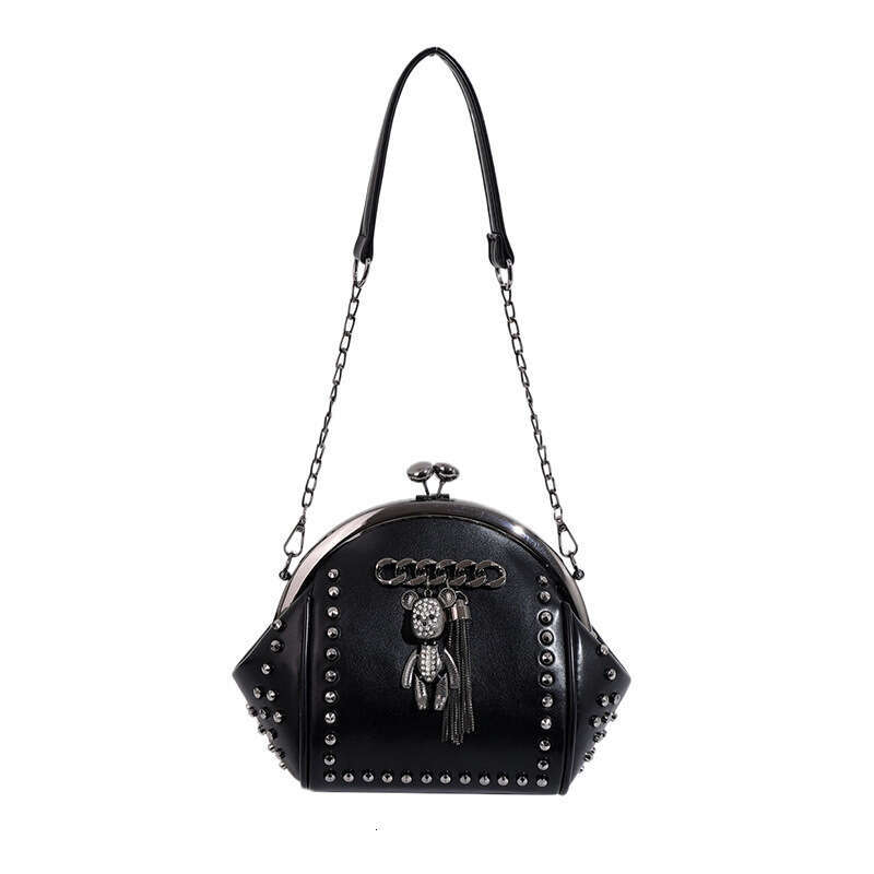 TEMU New Fashion Rivet 2025 Spring Summer Cartoon Clip Shell Chain Crossbody Women's Bag