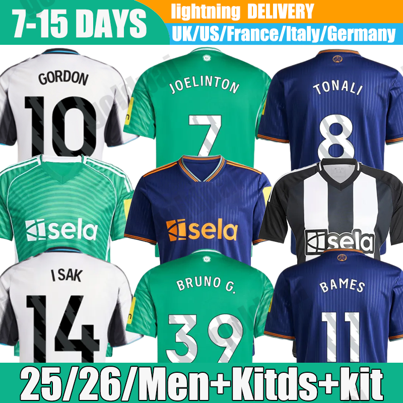 25 26 Newcastle Soccer Jerseys Krafth #17 Tonali #8 Isak #14 Gordon #10 Botman #4 2025 football shirt mene kids kit