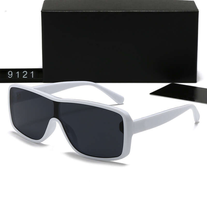 New Large Frame One-piece Trendy Internet Celebrity Street Photography Sunshade Sunglasses Fashionable Personality Women's Glasses 9121 945