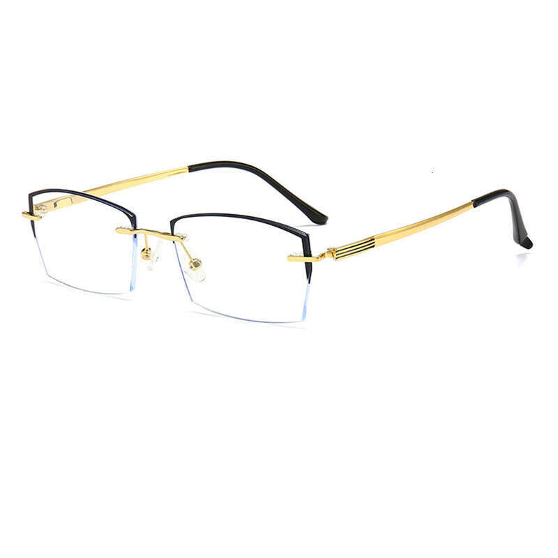 New Anti-Blue Half Metal Oval Face Frame Can Be Paired with Prescription Blue Light Blocking Sunglasses 9001 Sunshade 746