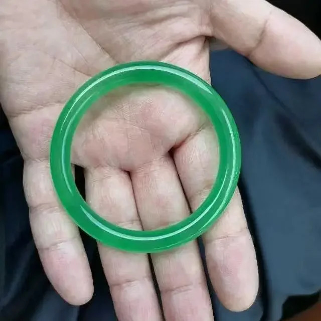 Jadeite Bangle Women Genuine Natural Burmese Emerald Real Jade Stone Bangles Bracelet Girlfriend Mom Gift 250906