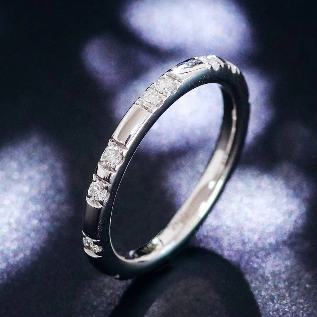 Provence 18k 14k Gold Moissanite Ring Gold Round Lab Created Moissanite Diamond Band Wedding Rings