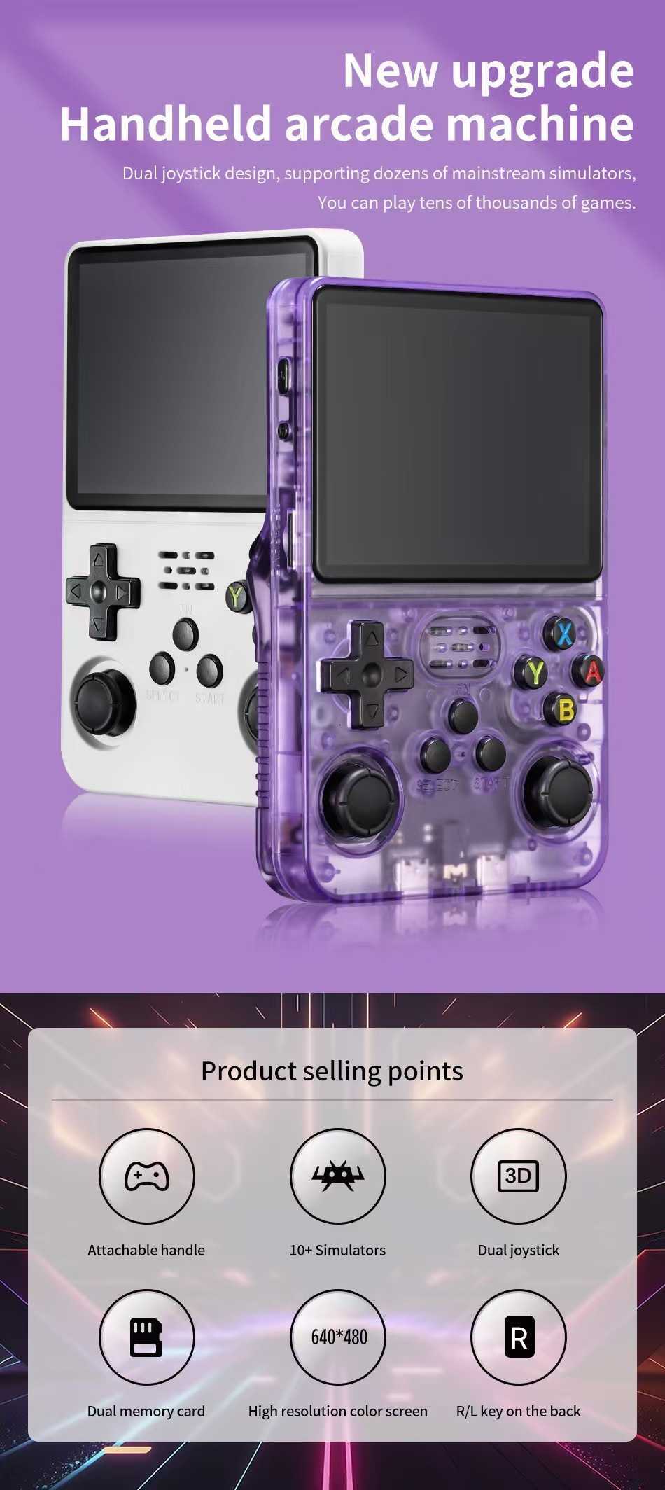 New model R36S open-source handheld game console, retro GBA arcade machine, cross-border classic FC arcade machine, portable version