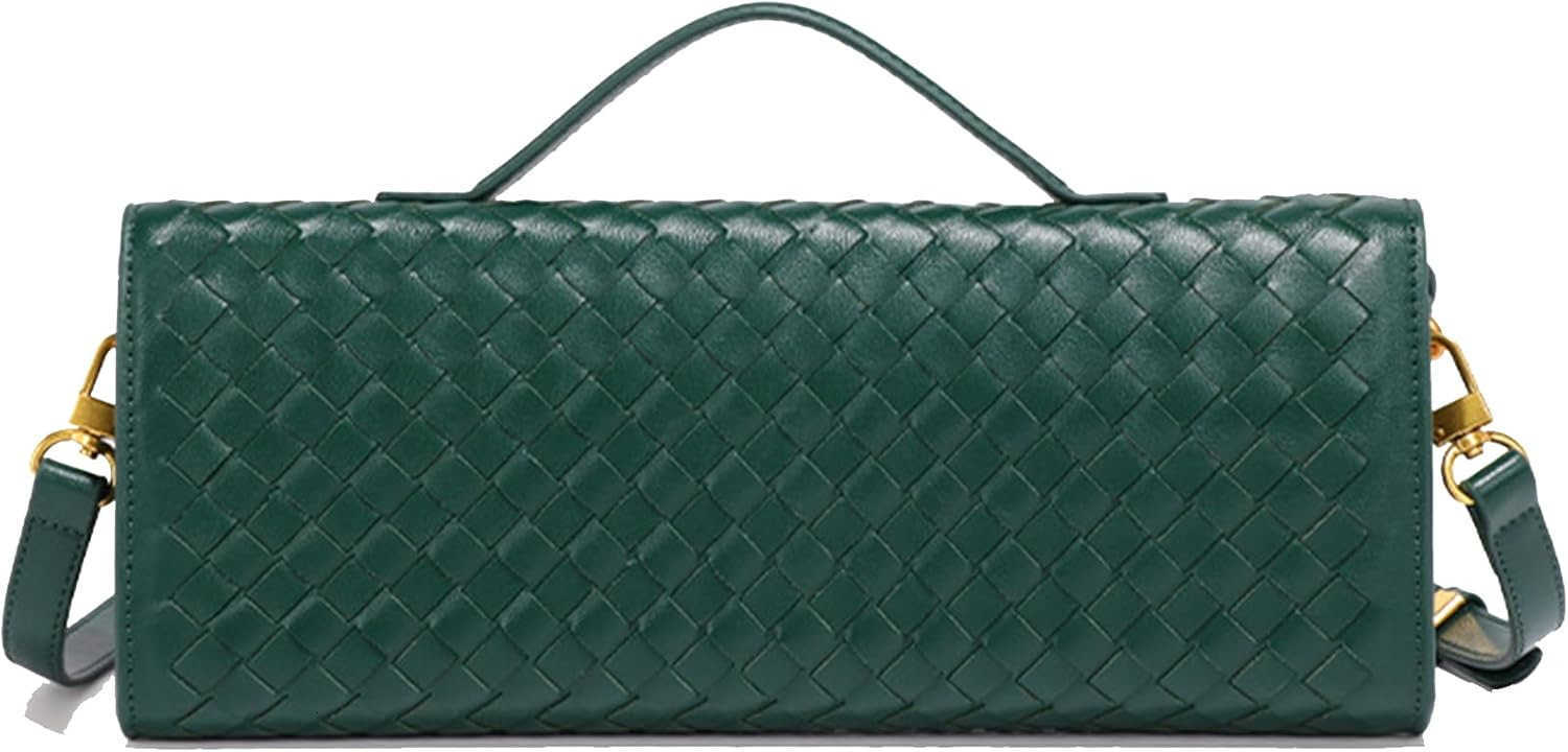 Woven Evening Clutch Purses Shoulder Handbag Crossbody Bags with Adjustable Shoulder Strap Trendy Handmade M250906