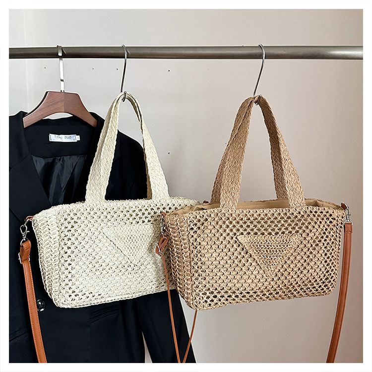 TB BHULAMTE Designer Bag Cross-border Handbag Tote Bag Fashion Casual Woven Bag New Casual Beach Vacation Bag High-end Texture Luxury Bag Women's