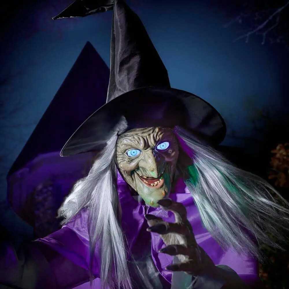 Halloween Decorations Outdoor 12ft Flying Witch Sound Touch Activated Sensor Animatronic Scary Halloween House OrnamentXJ250906