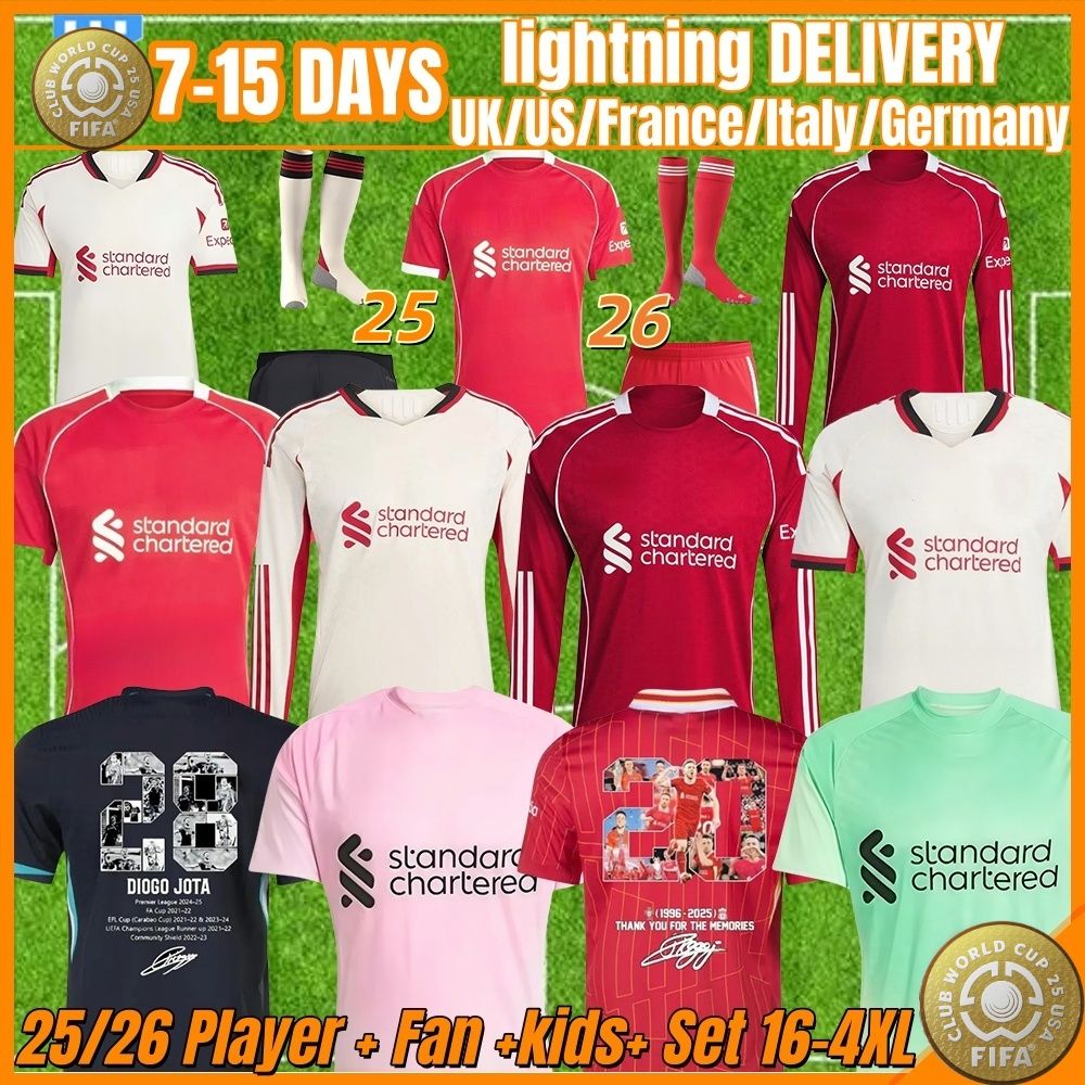 LFC jersey25 26 ALLISTER soccer jersey DIOGO JOTA EkitikE football shirt SZOBOSZLAI A.BECKER FRIMPONG Wirtz Kerkez men kids kit uniforms SALAH KERKEZ BRADLEY