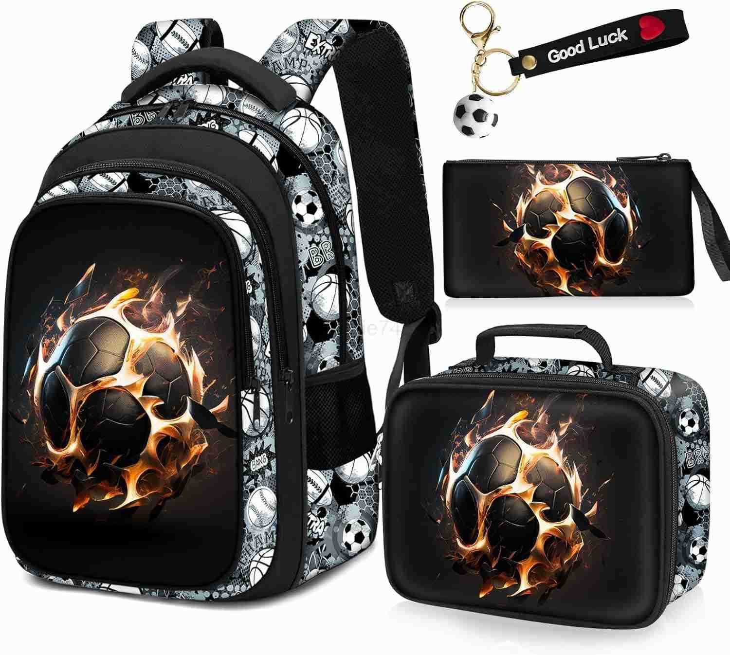 Backpack for Boys Soccer Boys Backpack for Kids Children Teens Elementary Middle School 17 Sport Bookbag Travel Back Pack for Age 618Z250906
